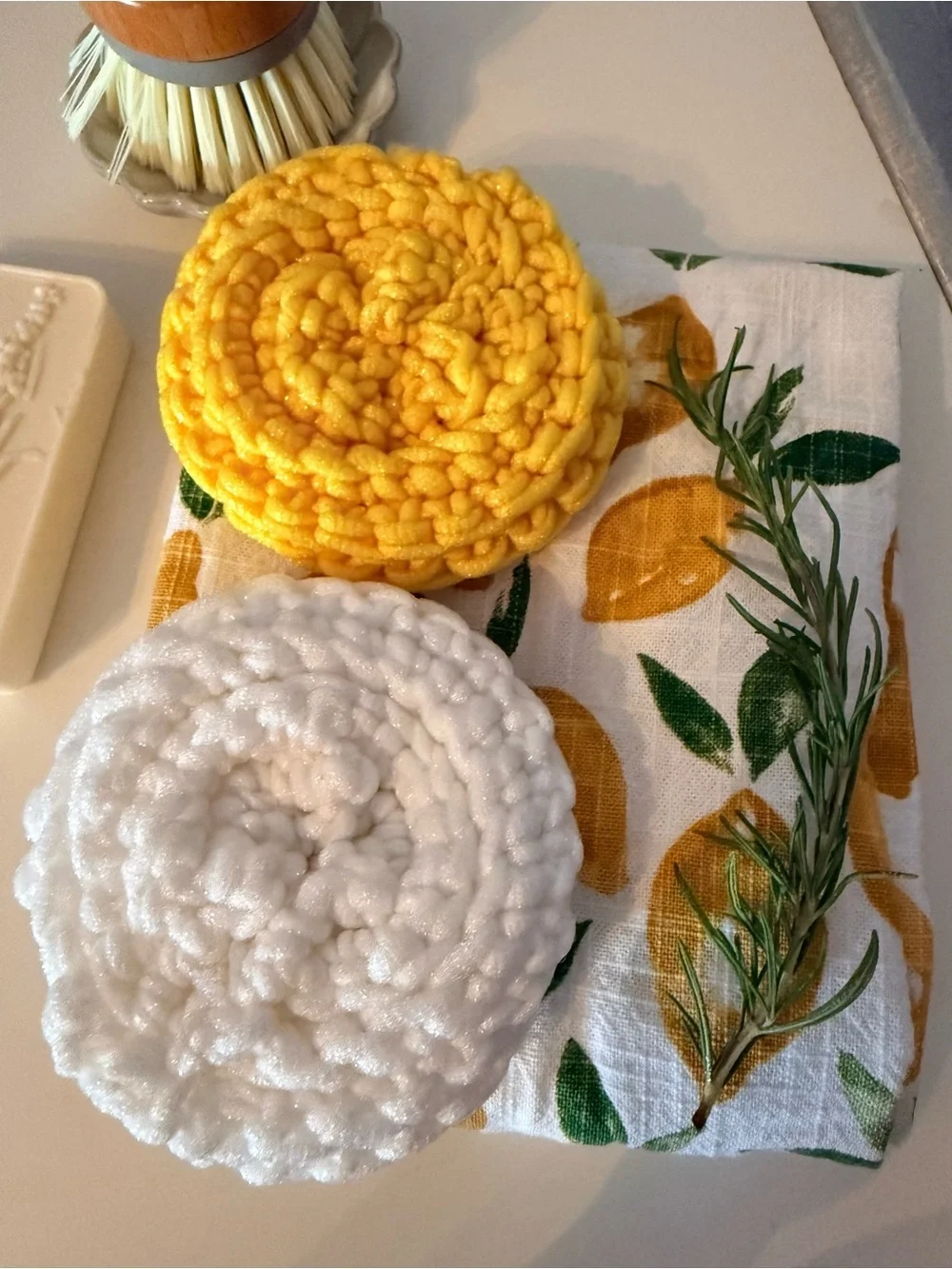 Handmade Crochet Dish Scrubbies - Set of 2 Eco-Friendly Kitchen Sponges